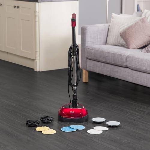 Ewbank EP170 Complete Cleaner, Washer, Scrubber, Scourer, and Polisher, Interchangeable Brushes and Pads Multi-Use Floor Machine, 2200 rpm, Lightweight, Red, 8 Pound
