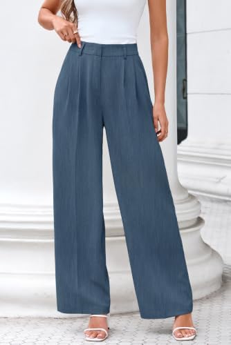 FUNYYZO Wide Leg Dress Pants for Women Work Slacks Business Casual Outfits