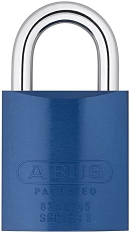ABUS 83AL/45-300 S2 Schlage Rekeyable Padlock Aluminum Body with 1-Inch Shackle, Blue Zero-Bitted