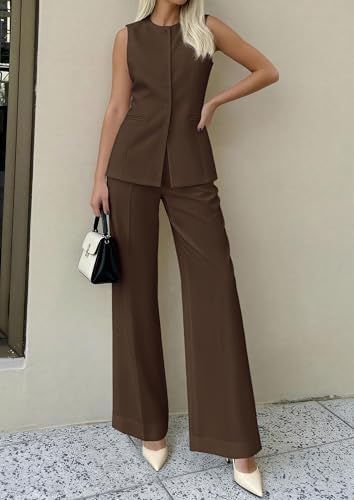 PRETTYGARDEN Women's 2 Piece Sets Business Casual Outfits