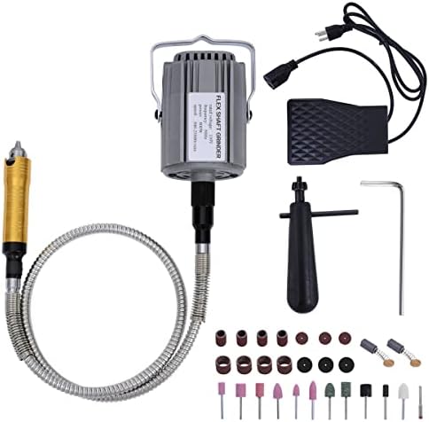 High-Powered 800W Flex Shaft Rotary Tool with Foot Pedal Control and Metal Flexible Shaft - Electric Hanging Grinder Carver for Metalworking, Repair, Carving, Buffing, Polishing, Sanding at 23000 RPM