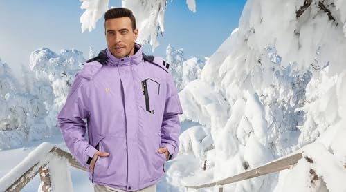 QPNGRP Mens Waterproof Ski Snowboard Jacket Winter Windproof Snow Coat