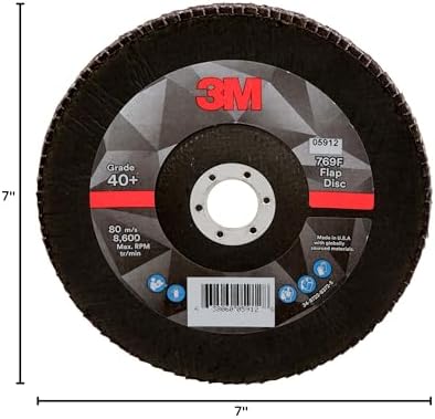 3M Flap Disc, 769F, 40+, T29, 7 in x 7/8 in
