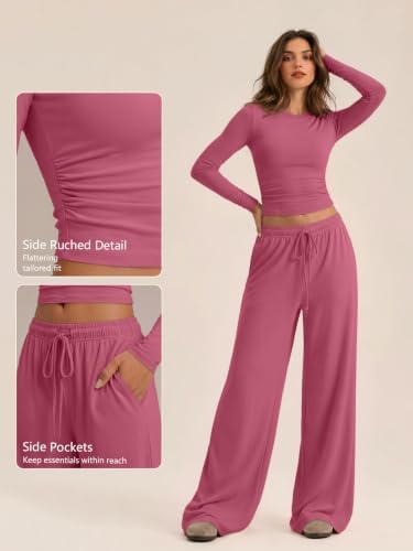 Trendy Queen Women's 2 Piece 2026 Fall Fashion Lounge Set with Pockets
