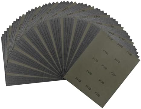 50Pcs Sand Paper 9x11Inch 150Grit Silicon Carbide Sandpaper Sheets