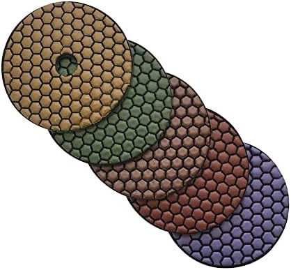 4" Dry Stone Polishing Pads Set, 50-800 Grit