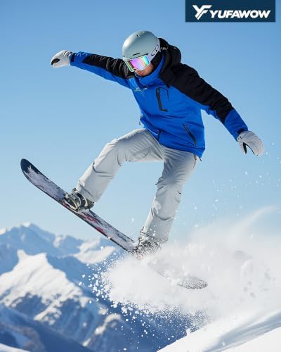 Yufawow Men Winter Jacket Skiing Jacket Insulated Fleece Lined Waterproof Windbreaker for Snowboard Hiking Camping ATV Outdoor Work