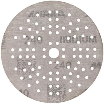 Mirka Sandpaper Discs Iridium 5 Inch 240 Grit Hook and Loop 50 Pack