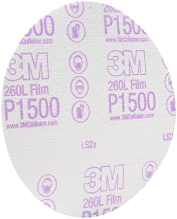 3M Hookit Finishing Film Abrasive Disc, 260L, 00950, 6 in, P1500