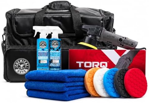 Chemical Guys, TORQX Dual Action Polisher Detailing Kit with Bag, 13-Piece