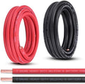 2 Gauge Battery Cable, 15FT Red + 15FT Black 2 AWG Pure Copper Wire Welding Cable, for Automotive, Battery, Solar and Generator, Standard USA OFC Wire