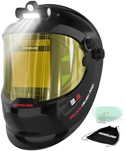 YESWELDER Auto Darkening Welding Helmet with LED, 180° View, LYG-Q800D