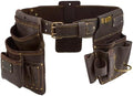 Ox Pro Drywall Tool Belt - 22-Pocket Leather Tool Belt Pouches - Made of Oil-Tanned Leather with Double-Stitching and Steel Rivets - OX-P263804