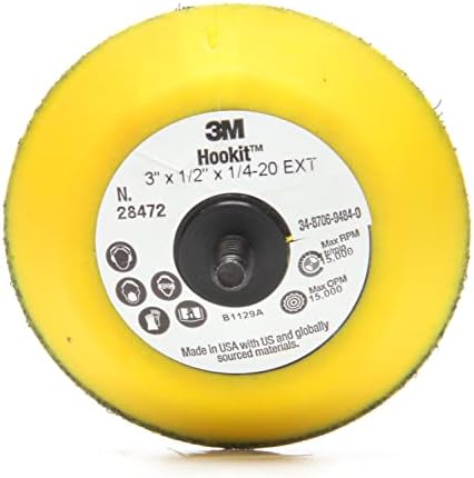 3M Hookit Disc Pad, 28472, 3 in x 1/2 in 1/4-20 External