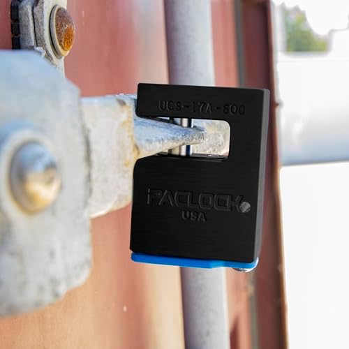 PACLOCK's 17-600-Series Block-Lock, High Security Rotating Disc, Manufacturer-Controlled Key Assigning, Exclusive Key Number, Keyed Differently w/ 1 Key, Black