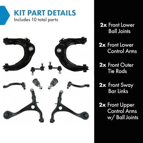 TRQ Front Steering and Suspension Kit Tie Rods Control Arms Ball Joints