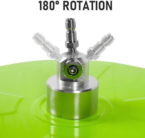 14" Pressure Washer Surface Cleaner with 4 Wheels, Coated Green Stainless Steel Power Washer Surface Cleaner for Driveway Sidewalk Patio, 1/4" Quick Connector 2 Extension Wand, 4000 PSI