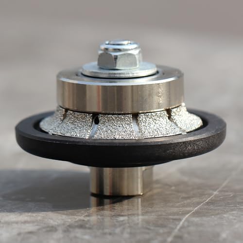 Raizi 3/16 inch Demi Bullnose Half Bullnose Diamond Hand Profile Wheel Router Bits 45 Degree Bevel Edge for Granite Concrete Marble Countertop Edge (E5)