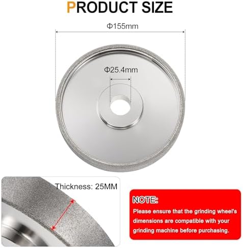 HARFINGTON Diamond Lapidary Wheel 6 Inch x 1 Inch Arbor Hole 120 Grit Grinding Wheels for Stone, Marble, Glass, Ceramics, Crystal, Carbide, Steel