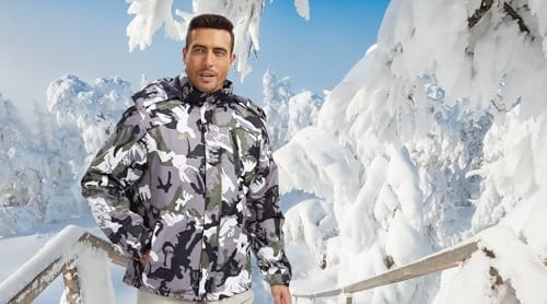 QPNGRP Mens Waterproof Ski Snowboard Jacket Winter Windproof Snow Coat