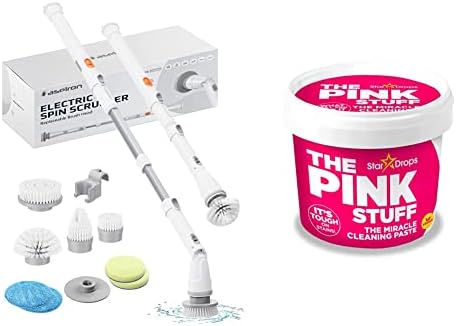 Electric Spin Scrubber, Aspiron Cordless Electric Scrubber & Stardrops - The Pink Stuff - The Miracle All Purpose Cleaning Paste