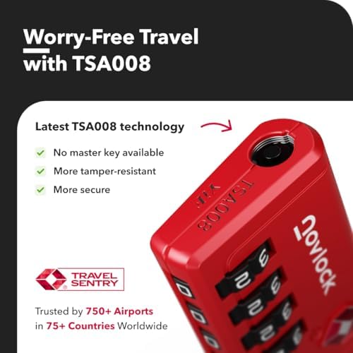 TSA Approved Luggage Locks, Travel Locks with Inspection Indicator