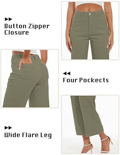 Wide Leg Jeans for Women Trendy High Waisted Flare Jeans Cropped Pants Stretchy Baggy