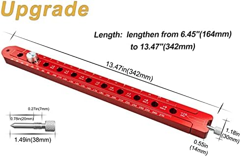 Woodworking Compass Scriber, Portable Aluminum Alloy Woodworking Compass Tool, Adjustable Metric/Inch Arc Drawing Ruler Circle Drawing Ruler Marking Gauge Circle Marking Tool