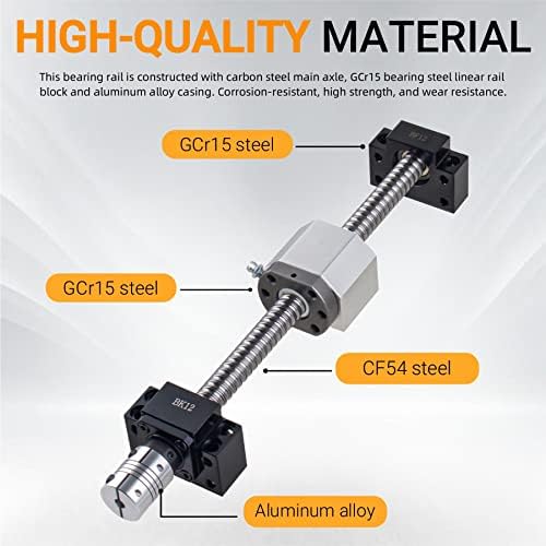 ANWOK 2Pcs Linear Guide Rail HGR20-1000mm + 1PCS SFU/RM1605-1000mm Anti-Backlash Ballscrew with BF12/BK12 Kit, DSG16H Nut Housing, Coupling, Slide Blocks Ball Screw Set for CNC DIY sfu1605-1000mm