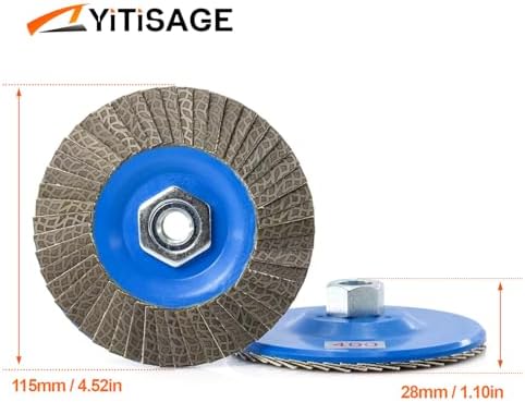 4.5" Diamond Flap Disc,Plastic Back Grinding Wheel for Marble,Ceramics,Sander Tile,Stone,Glass,Concrete(Grit 400-1pc)