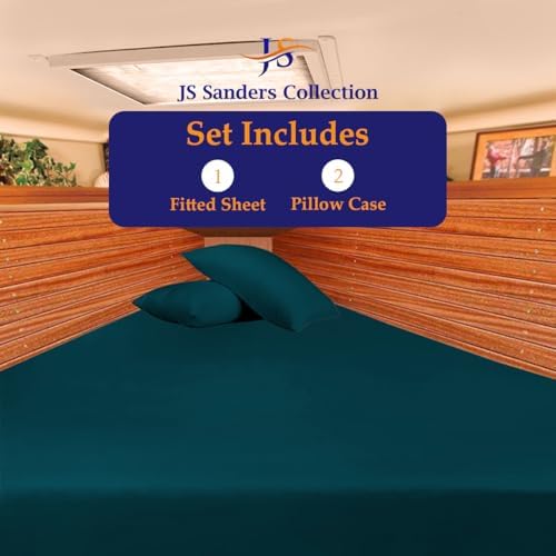 JS Sanders XL V Berth Boat Sheet 3 Pcs 600 TC Egyptian Cotton,Teal