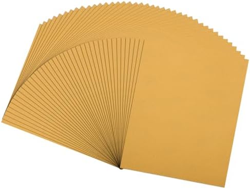 40 Pcs 220 Grit Sandpaper 4.5 x 5.5 Inch Sand Paper Alumina Gold