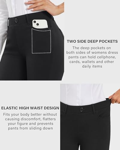 Stelle Women’s 30 Inch Straight Leg Work Pants Stretch Business Casual