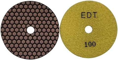 4" Dry Stone & Concrete Polishing Pad, 1.5mm Segment Height, 100 Grit
