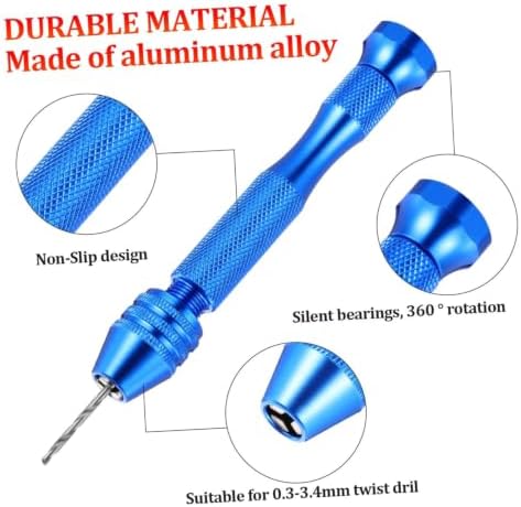 HOMSFOU 228pcs Mini Drill Bits Pin Vise Hand Drill Tools for Jewelry Making Crafts and Model Assembly Lightweight and Compact Design