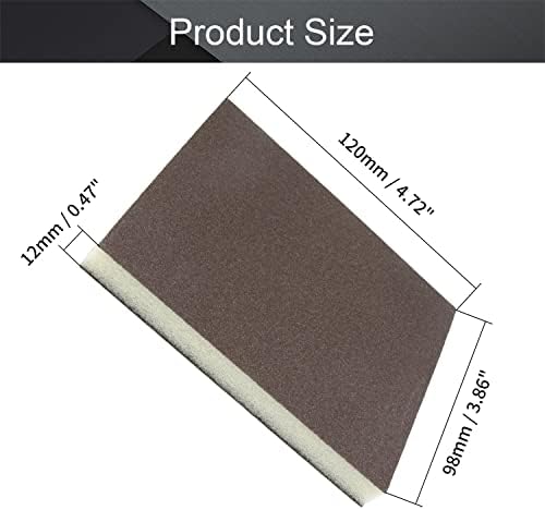 Utoolmart Sanding Sponge Sanding Blocks, 150 Grit Wet Dry Sandpaper Sponge, Washable and Reusable Sand Sponge Kit, for Kitchen Cookware Cleaning and Rust Removal of Rusted Metal, Grey, 12 Pcs