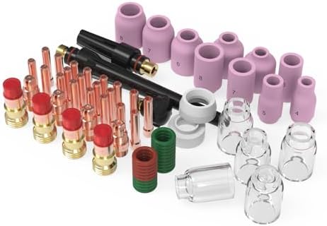 YESWELDER 68 Pcs TIG Welding Torch Stubby Gas Lens Glass Cup Kit