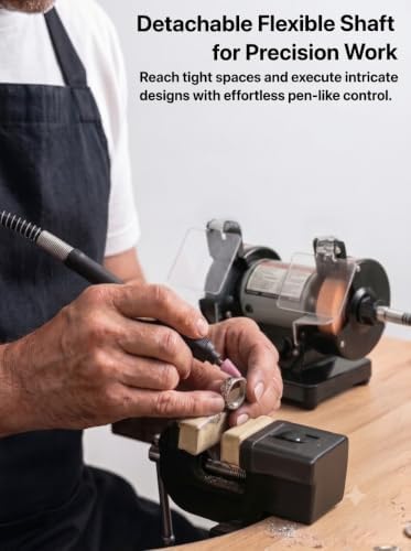 TruePower 3" Mini Bench Grinder Polisher with Long Flexible Shaft