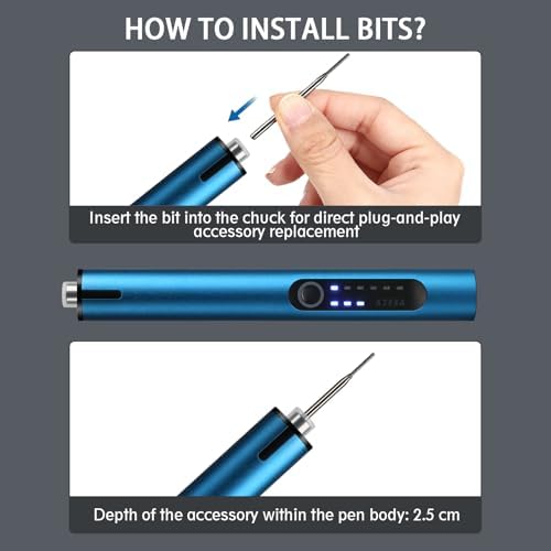 Mini Cordless Electric Engraving LED Light Pen with 33 Bits for DIY Crafts