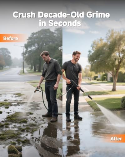 Giraffe Tools Grandfalls Pressure Washer Pro with 100FT Hoses, Light Silver
