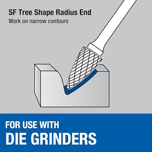 Champion SF1 Titanium Nitrite Coated Burs Solid Carbide 1/4-Inch Cutter Diameter 5/8-Inch Length of Cut