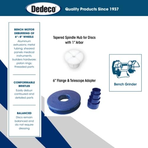 Dedeco Sunburst Radial Bristle Disc 1 Pack - 8" Straight - White 120 Grit (Medium) - Aluminum Oxide for Polishing & Finishing