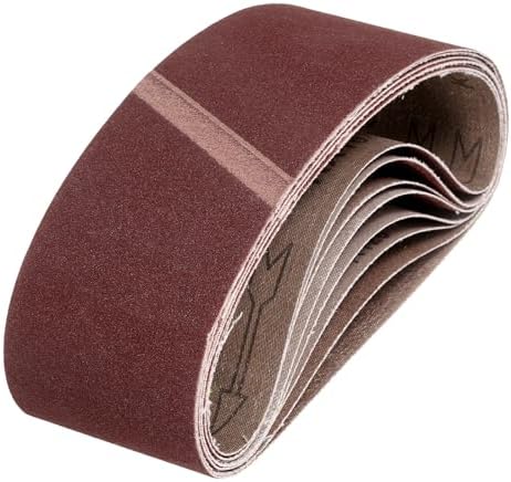 HARFINGTON 3 x 21 Inch Sanding Belts, 8 Pcs 180 Grits Aluminum Oxide