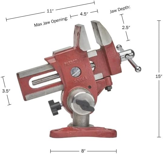 Kings County Tools Ultimate Versatile Work Bench Vise with 2 Rotation Axes
