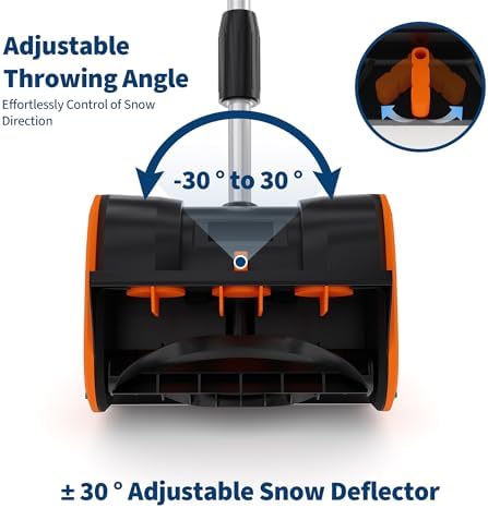 Cordless Snow Shovel, Electric Snow Blower, with 20V 4.0Ah Battery & Charger, Brushless Motor, Clears Paths Up to 12 in W and 8 in H, 17 Ft Throwing Distance, Snows Thrower for Sidewalks & Driveways
