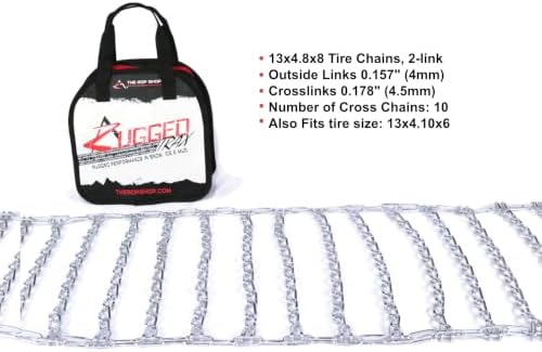 The ROP Shop Pair of 2 Link Tire Chains 13x4.8x8