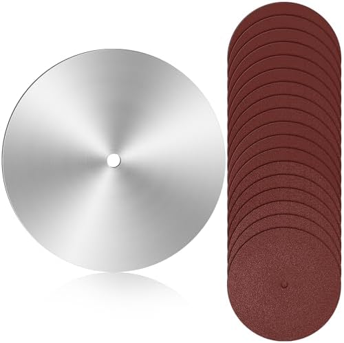 10 Inch Sanding Disc for Table Saw 5/8 Arbor Calibration Sanding Disc Balance Dado Blade with 18 Pcs Sandpaper 60 80 100 120 180 240 Grit