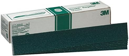 3M Green Corps Hookit Sheet, 36, 2-3/4 in x 16-1/2 in, 50 sheets per carton