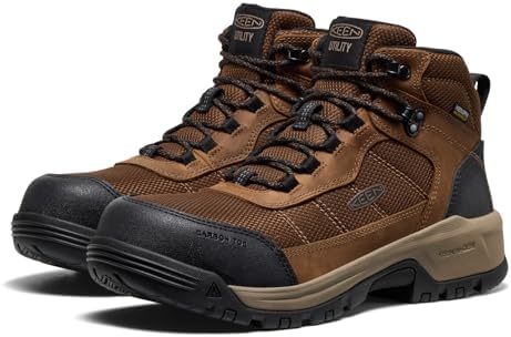 KEEN Utility Men's Skokie Hiker Style Mid Height Composite Toe 90 Degree Waterproof Work Boots