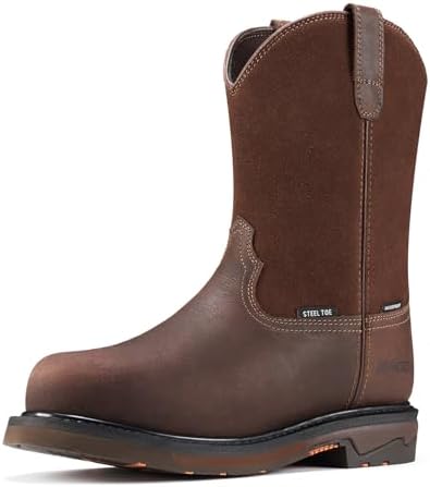 NINGO Men's Steel Toe Work Boots, Waterproof Wellington Safety Boots